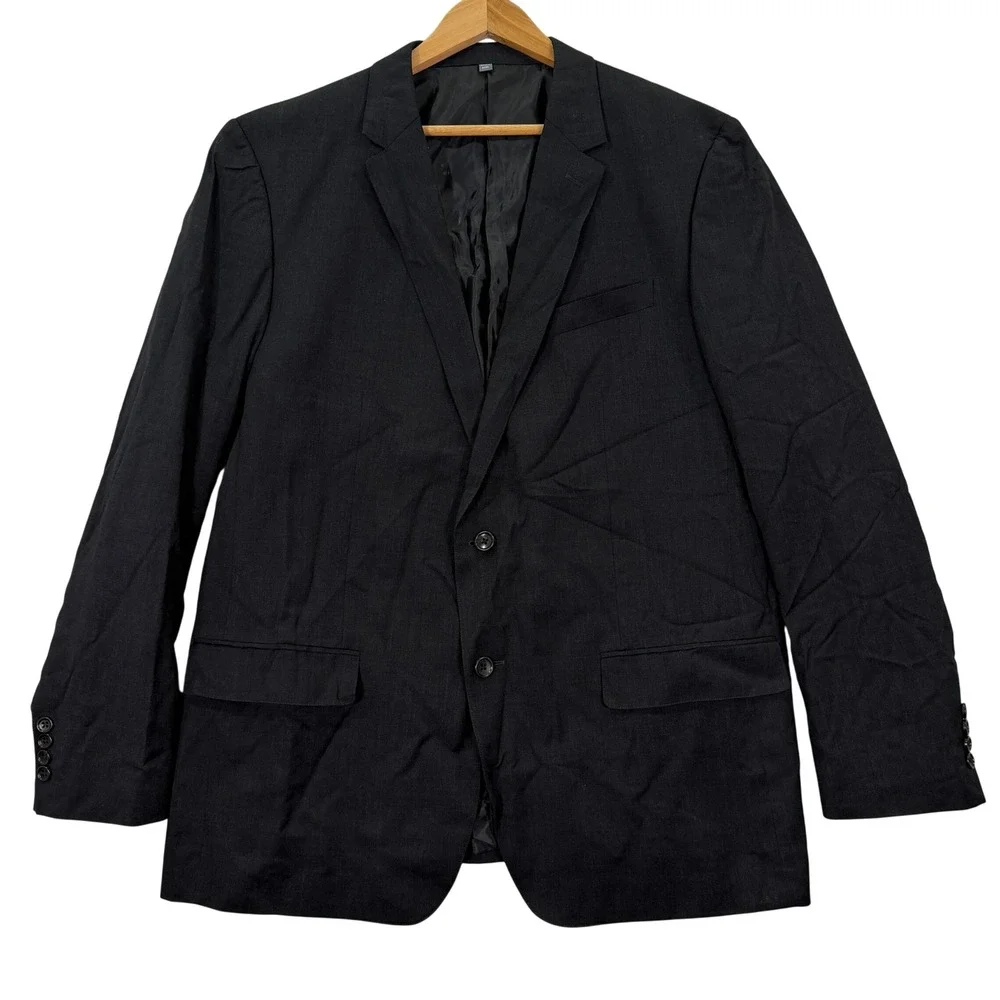 Bonobos Men 46R Standard Fit Blazer Jacket Gray 2-Button Sport Coat Wool Stretch